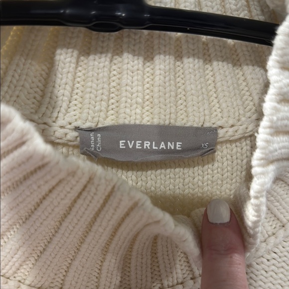 Everlane Cream Cowl Neck Sweater Timeless Knit xs - Picture 3 of 7